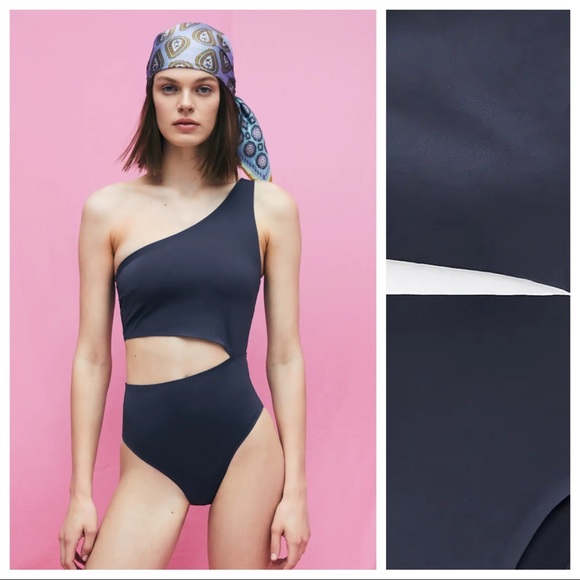 Zara Other - NWT. Zara Gray Cut-out Laser Cut Swimsuit. Size S.